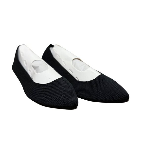 Mia Womens Black Textured Pointed Toe Flats Size 6 - Picture 2 of 6